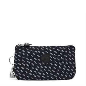 Kipling Creativity Large Printed Pouch Tassen Zwart Wit | België 1123LI